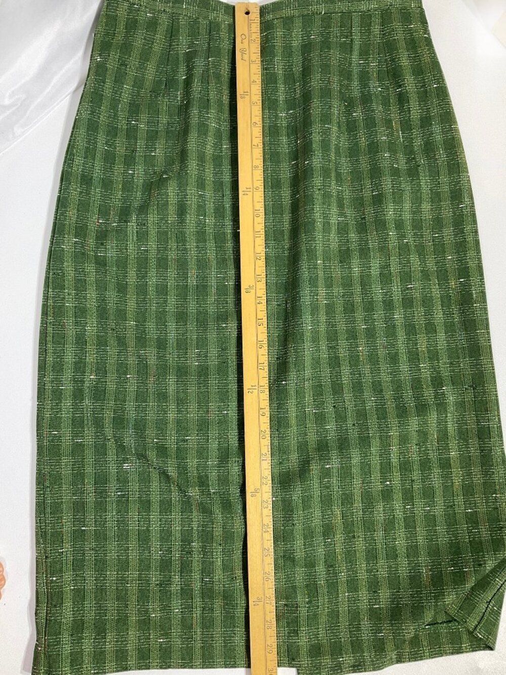 Sag Harbor Sz 12 Green Midi Plaid Pencil Skirt Womens - Picture 8 of 10